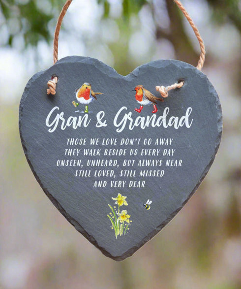 Gran & Grandad Slate Heart